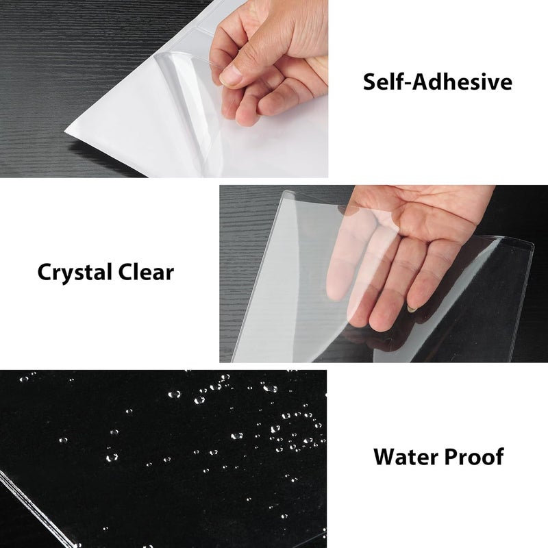 TOTiyea 50 Pack Clear Adhesive Pockets for Index Card Sleeves and Planners, Top Loading, Plastic Label Holder for Note Cards (5x7 Inches) - Image 4